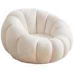 Круглое мягкое кресло с обивкой букле Harrett Boucle Armchair варинант исполнения - 1 | Loft Concept в Барнауле