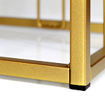 Пуф квадратный голубой велюр на золотом металлическом основании Celeste Blue варинант исполнения - 3 | Loft Concept в Барнауле