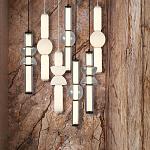 Подвесной светильник из дымчатого стекла цилиндрической формы с чёрным металлическим основанием Hiding secrets варинант исполнения - 8 | Loft Concept в Барнауле