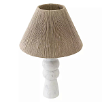 Настольная лампа с плетеным абажуром и белым мраморным основанием Simplicity and Nobility варинант исполнения - 1 | Loft Concept в Барнауле
