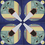 Плитка дизайнерская с узором Маска варинант исполнения - 2 | Loft Concept в Барнауле