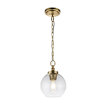 Подвесной светильник латунного цвета с прозрачным стеклянным плафоном Feiss варинант исполнения - 7 | Loft Concept в Барнауле