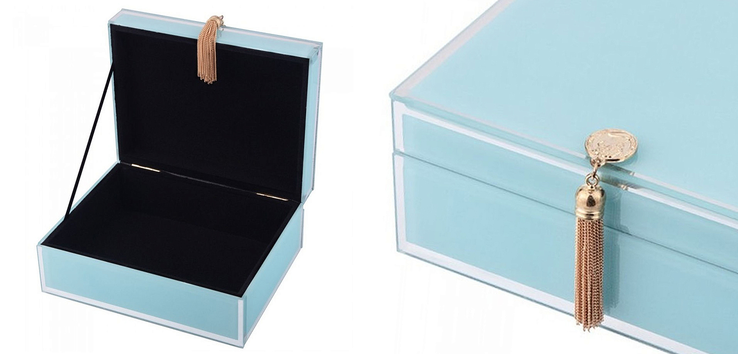 Шкатулка Glass Light Blue Box Шкатулка Glass Light Blue Box - Loft-Concept в Барнауле
