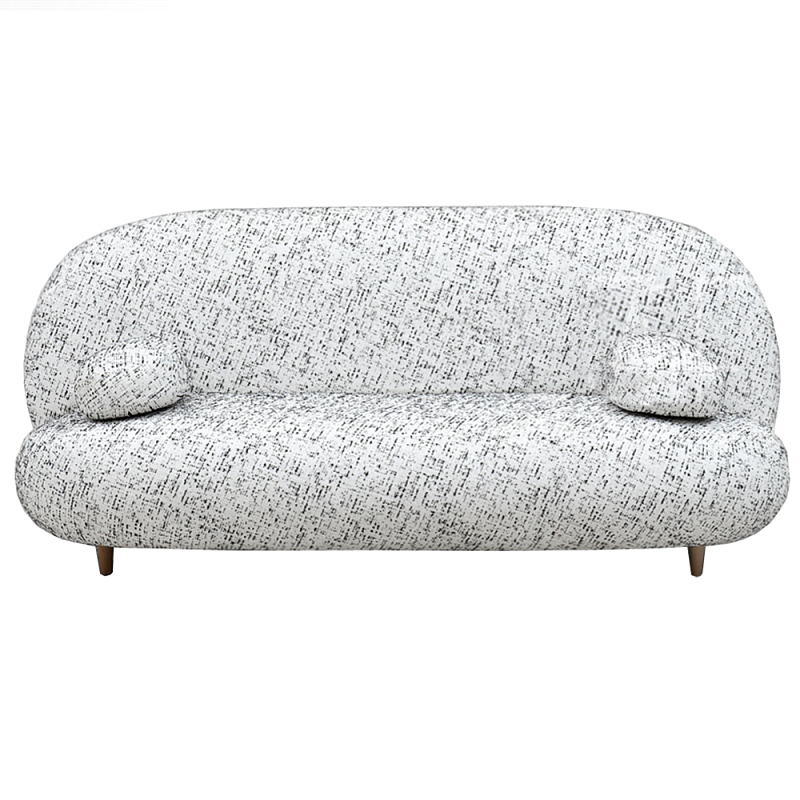 Диван с мягкой обивкой из ткани Michael Sofa Белый Черный Диван с мягкой обивкой из ткани Michael Sofa Белый Черный в Барнауле | Loft Concept