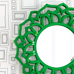 Зеркало круглое в ажурной зеленой раме Green Floral Pattern варинант исполнения - 1 | Loft Concept в Барнауле