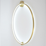 Бра светодиодное круглой формы с рамкой цвета латунь Ring Horizontal варинант исполнения - 2 | Loft Concept в Барнауле