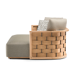 Дизайнерский уличный диван из массива дерева с плетеной спинкой PALINFRASCA Sofa варинант исполнения - 8 | Loft Concept в Барнауле