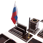 Настольный письменный набор из природного камня обсидиана с декором в виде орла Golden Eagle варинант исполнения - 4 | Loft Concept в Барнауле