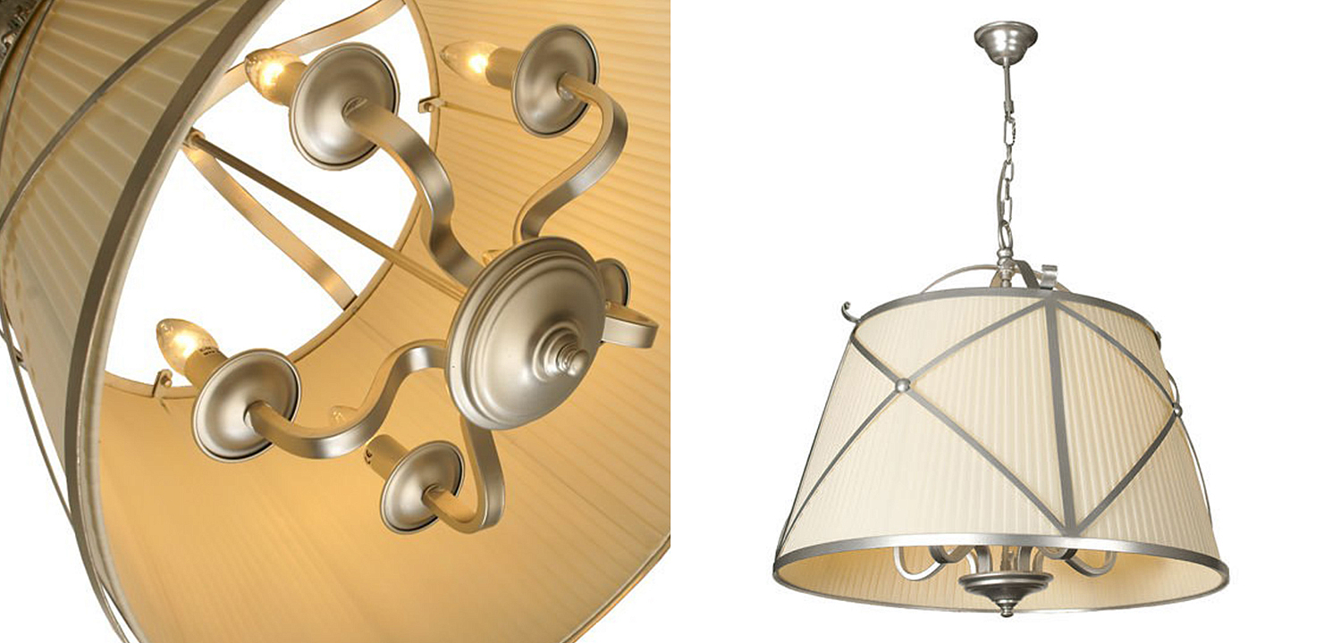 Люстра абажур Provence Lampshade Light Silver Chandelier Люстра абажур Provence Lampshade Light Silver Chandelier - Loft-Concept в Барнауле