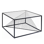 Журнальный стол черный с столешницей из прозрачного закаленного стекла Dynamics варинант исполнения - 1 | Loft Concept в Барнауле