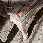 Мягкая банкетка из массива бука серая с растительным орнаментом Raffael Grey Floral Banquette варинант исполнения - 4 | Loft Concept в Барнауле