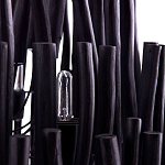 Люстра черная с несколькими ярусами деревянных палочек Bright Wooden Chandelier варинант исполнения - 10 | Loft Concept в Барнауле