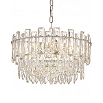 Круглая люстра с хрустальными подвесками на серебряном каркасе Gorgeous Crystal Light варинант исполнения - 9 | Loft Concept в Барнауле