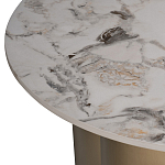 Стол журнальный круглый керамогранит белый Keramos варинант исполнения - 3 | Loft Concept в Барнауле