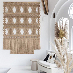 Панно на стену плетеное Макраме бежевый цвет  варинант исполнения - 5 | Loft Concept в Барнауле