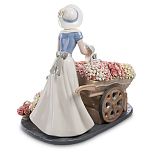 Статуэтка фарфоровая Девушка и маленькая девочка с цветами Charming Statuette варинант исполнения - 3 | Loft Concept в Барнауле
