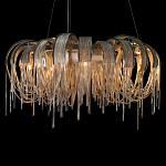 Люстра круглая подвесная с металлическими дугами и длинными цепочками 80 см Atlantis Chain варинант исполнения - 6 | Loft Concept в Барнауле