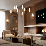 Бра с цилиндрическим матовым плафоном и шаром из камня на металлическом основании Orb Essence варинант исполнения - 8 | Loft Concept в Барнауле