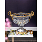 Чаша из прозрачного стекла с бронзовой подставкой и ручками Eden Garden варинант исполнения - 2 | Loft Concept в Барнауле