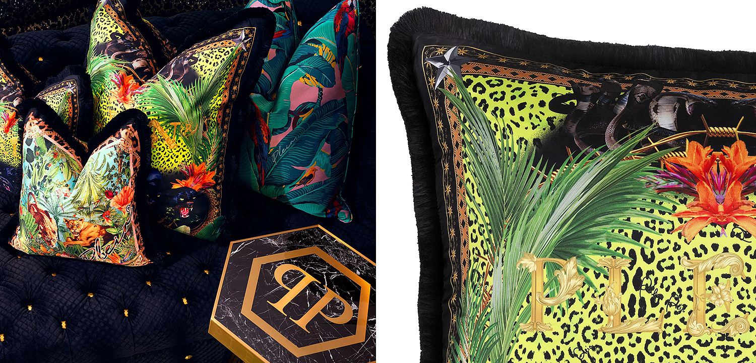 Подушка Philipp Plein Cushion Silk Jungle 70 x 70 Подушка Philipp Plein Cushion Silk Jungle 70 x 70 - Loft-Concept в Барнауле
