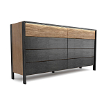 Комод 8 ящиков с подсветкой на рельефном фасаде Warm Industrial варинант исполнения - 7 | Loft Concept в Барнауле