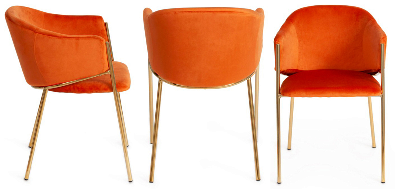 Стул Faisal Orange Velvet Chair Стул Faisal Orange Velvet Chair - Loft-Concept в Барнауле