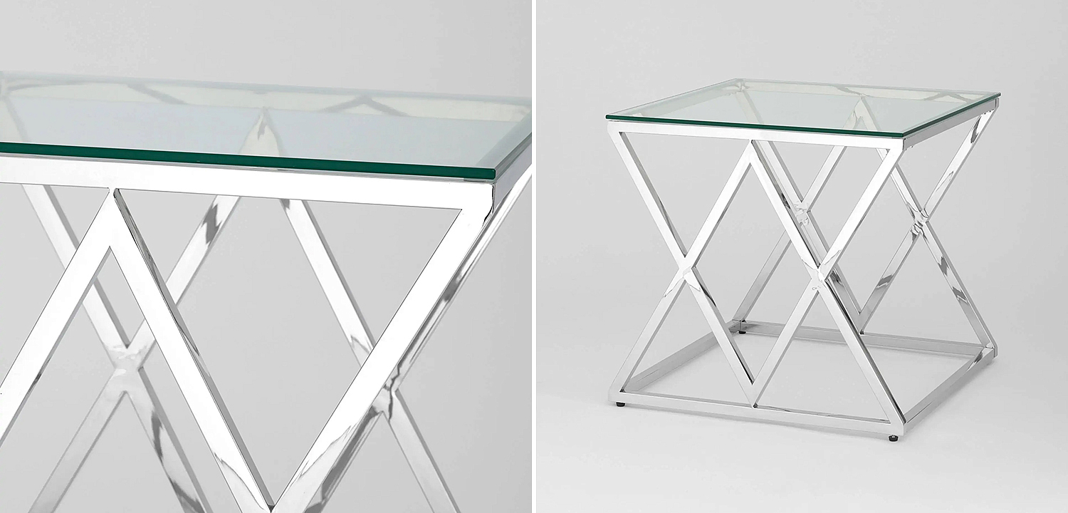Стол приставной Geometry Rhombus Silver Стол приставной Geometry Rhombus Silver - Loft-Concept в Барнауле