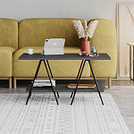 Стол журнальный с прямоугольной столешницей и полкой цвета антрацит ESSEL ANTHRACITE варинант исполнения - 1 | Loft Concept в Барнауле