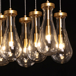 Люстра с 9-ю прозрачными стеклянными плафонами в форме капли Lucid Rain  варинант исполнения - 5 | Loft Concept в Барнауле