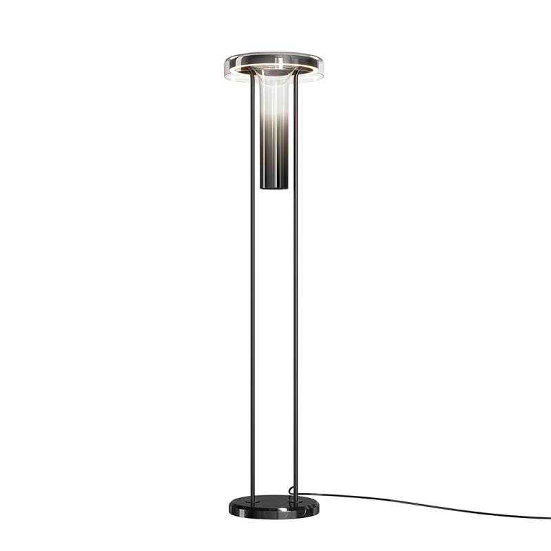 Напольный торшер светодионый Ikebana Black 3000К 24Вт Черный Дымчатый (Smoke) в Барнауле | Loft Concept 