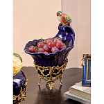 Чаша темно-синего цвета из фарфора с разноцветной птичкой Eden Garden porcelain and bronze варинант исполнения - 6 | Loft Concept в Барнауле