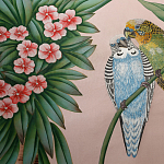 Обои ручная роспись Amazonia Florence Pink dyed silk варинант исполнения - 6 | Loft Concept в Барнауле