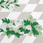 Обои ручная роспись Tiled Meadow Original colourway on Lilac Hint slub silk варинант исполнения - 1 | Loft Concept в Барнауле