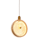 Подвесной светильник с плафоном из рельефного стекла Peony Glass Bronze  варинант исполнения - 1 | Loft Concept в Барнауле