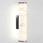 Бра с цилиндрическим плафоном из белого алебастра на прямоугольном основании Темная Латунь Cryptocrystalline Stone варинант исполнения - 1 | Loft Concept в Барнауле