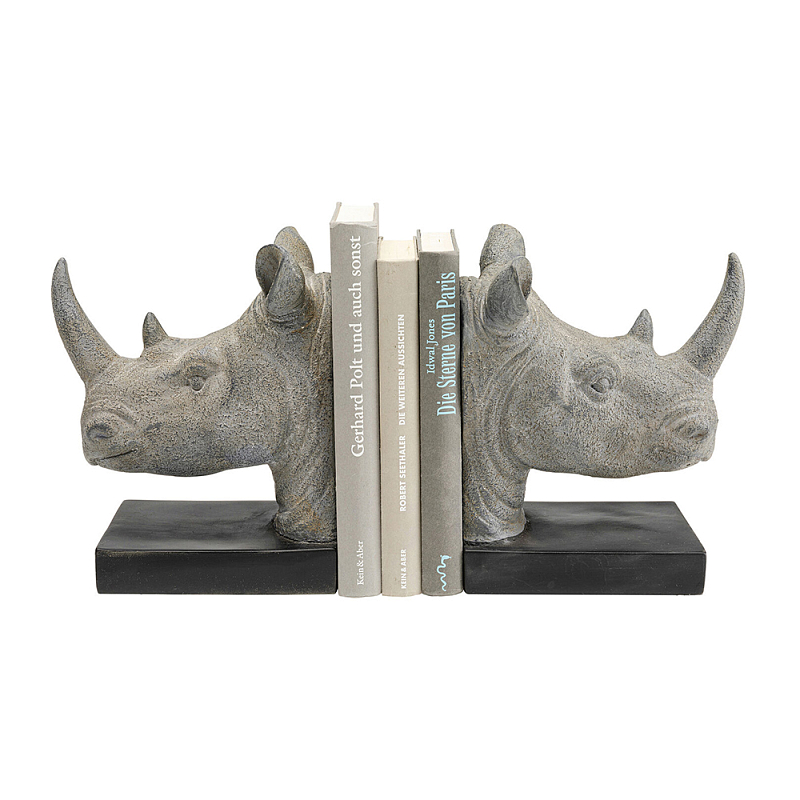 Держатель для книг Носороги Серый Черный в Барнауле | Loft Concept 