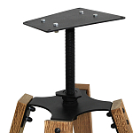 Барный стул со спинкой и металлической подставкой на 4-х деревянных ножках Бежевый Велюр Vendramin Chair варинант исполнения - 7 | Loft Concept в Барнауле