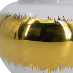 Ваза белая с крышкой и золотистыми фрагментами 24 см Chinoiserie Ceramics варинант исполнения - 3 | Loft Concept в Барнауле