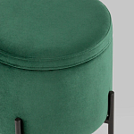 Зеленый пуф на черных ножках SANJAY варинант исполнения - 4 | Loft Concept в Барнауле