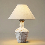 Настольная лампа с керамическим фактурным основанием и тканевым абажуром Eastern Tale варинант исполнения - 2 | Loft Concept в Барнауле