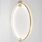 Бра светодиодное круглой формы с рамкой цвета латунь Ring Horizontal варинант исполнения - 3 | Loft Concept в Барнауле