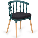 Пластиковый стул на ножках из массива бука Ferret Spiral Green варинант исполнения - 7 | Loft Concept в Барнауле