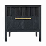 Прикроватная Тумбочка Primo с двумя ящиками Черный дуб варинант исполнения - 1 | Loft Concept в Барнауле