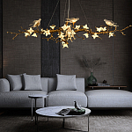 Люстра в виде золотой ветки с цветами и птичками Marvelous Garden варинант исполнения - 3 | Loft Concept в Барнауле