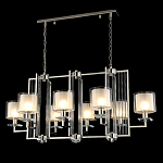 Люстра прямоугольной формы с 8-ю цилиндрическими плафонами из стекла Laurent варинант исполнения - 7 | Loft Concept в Барнауле