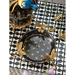 Блюдо черного цвета из фрафора на бронзовых ножках в виде стрекоз Eden Garden варинант исполнения - 4 | Loft Concept в Барнауле