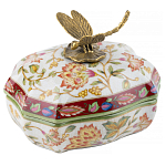 Фарфоровая шкатулка с бронзовой стрекозой Eden Garden варинант исполнения - 1 | Loft Concept в Барнауле