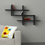Полка фигурная подвесная цвета антрацит HALIC BOOKCASE ANTHRACITE варинант исполнения - 1 | Loft Concept в Барнауле