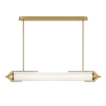 Подвесной светильник линейный золотого цвета с длинной цилиндрической стеклянной трубкой Eurofase варинант исполнения - 3 | Loft Concept в Барнауле