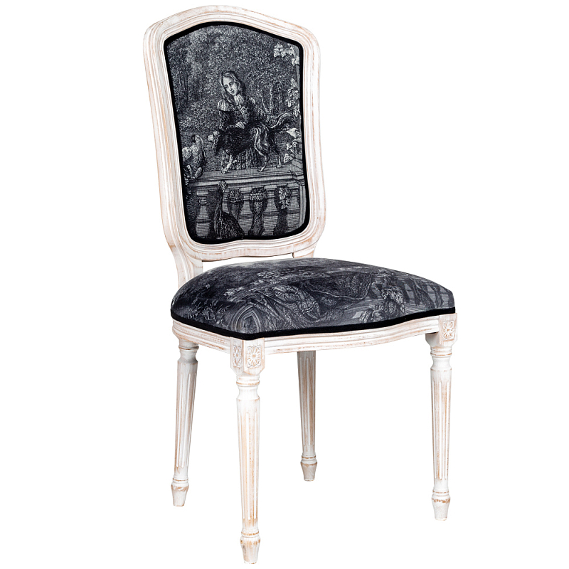 Стул Marimon Stool Черно-белый Белый винтажная патина Стул Marimon Stool Черно-белый Белый винтажная патина в Барнауле | Loft Concept